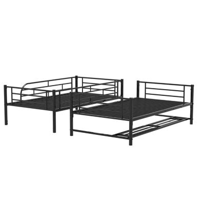 Streamdale Twin Over Twin Metal Bunk Bed With Shelf And Guardrails, White