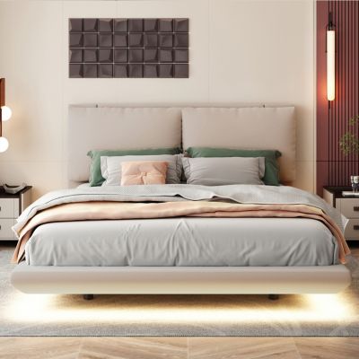 Streamdale Queen Size Platform Bed with USB Ports and Sensor Light