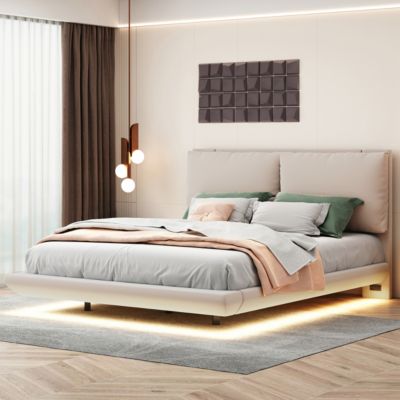 Streamdale Queen Size Platform Bed with USB Ports and Sensor Light
