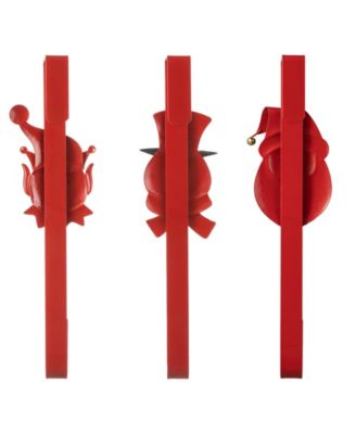 14 H Set of 3 Christmas Metal Elf, Snowman Santa Wreath Hanger