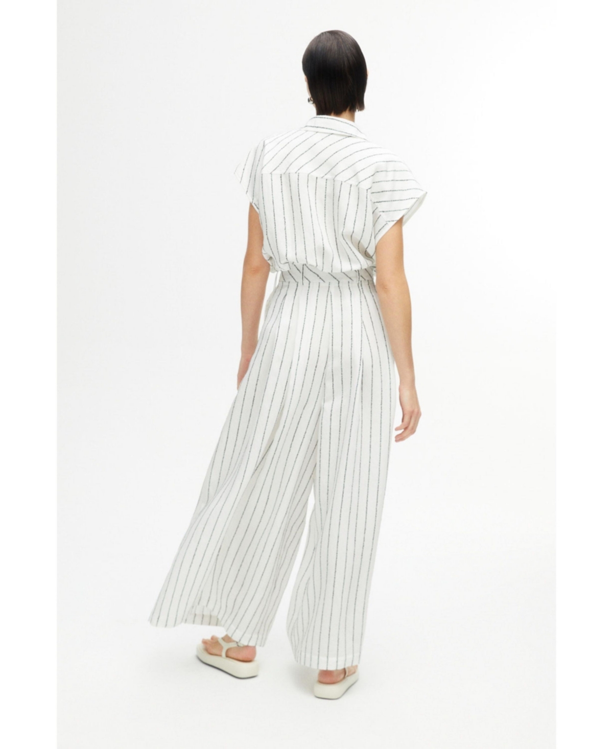 Nocturne Women's Striped Wide Leg Pants - Multi-colored