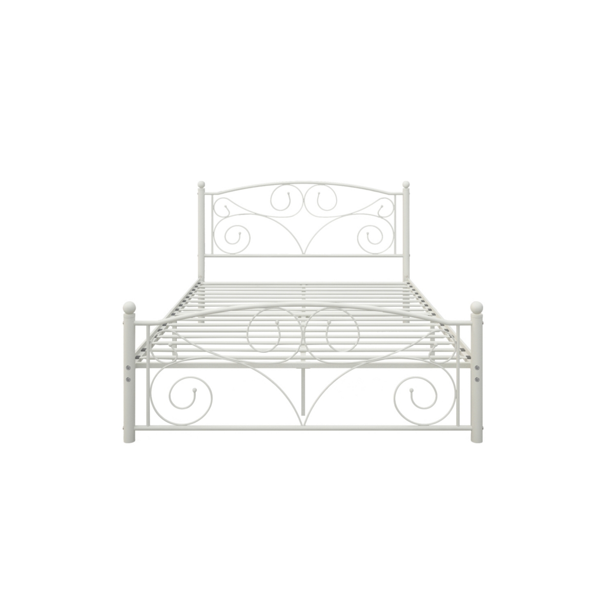 Streamdale Furniture Full Size Unique Flower Sturdy System Metal Bed Frame With Headboard And Footboard