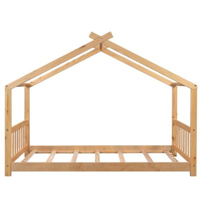 Streamdale Twin Size House Platform Bed With Headboard And Footboard, Roof Design