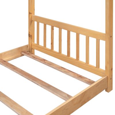 Streamdale Twin Size House Platform Bed With Headboard And Footboard, Roof Design