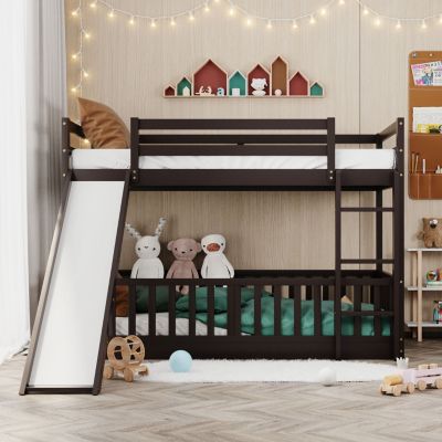 Streamdale Twin Over Twin Bunk Bed With Slide And Ladder