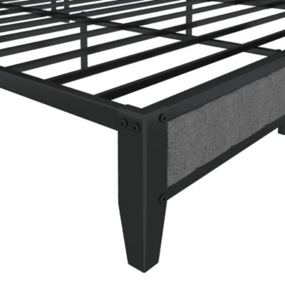 Streamdale Queen Bed Frame with Charger, Upholstered Grey Headboard