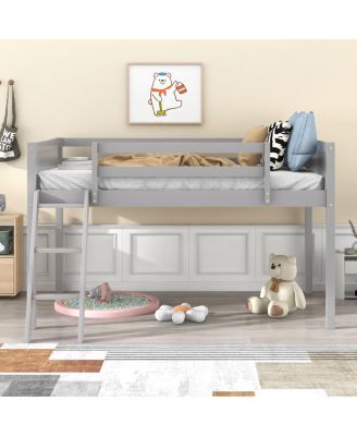 Streamdale Twin Wood Loft Bed with Reversible Ladder