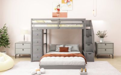 Streamdale Versatile Bunk Bed with Storage and Shelves