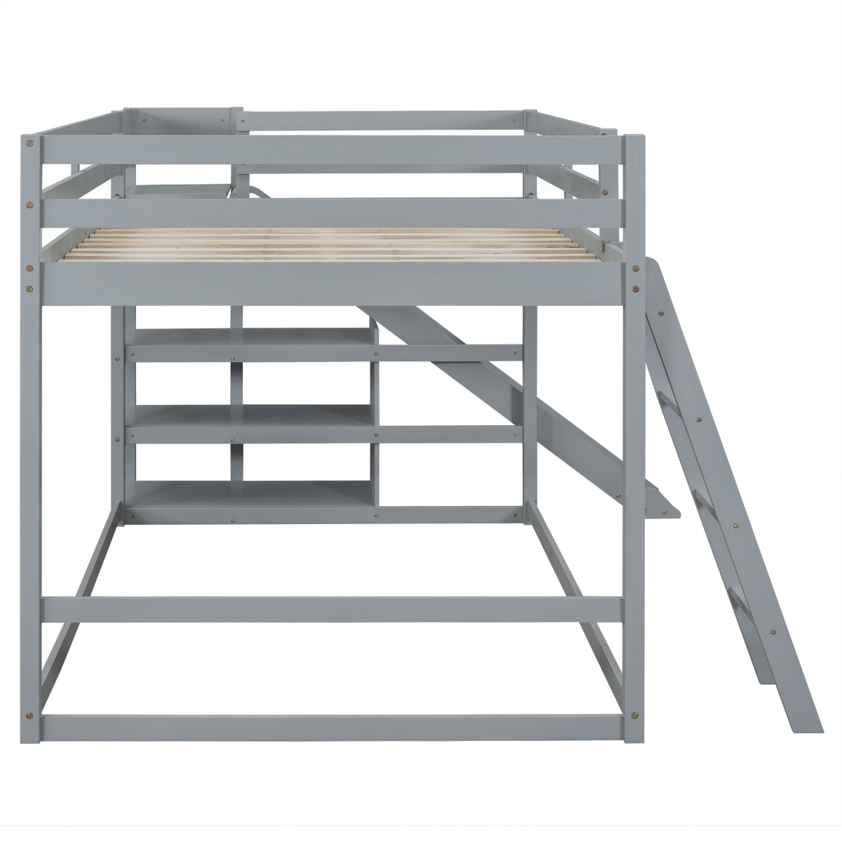 Streamdale Full Over Bunk Bed With Ladder, Slide And Shelves