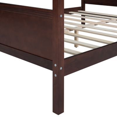 Streamdale Queen Canopy Platform Bed with Headboard (Espresso)