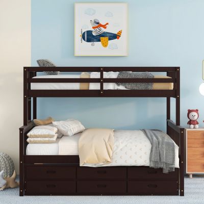 Streamdale Twin-Over-Full Bunk with Trundle & Drawers