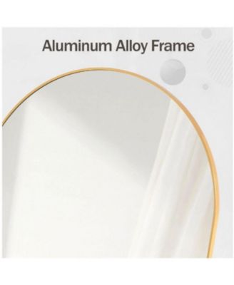 Arched Wall Mounted Mirror 32"x34" in Gold