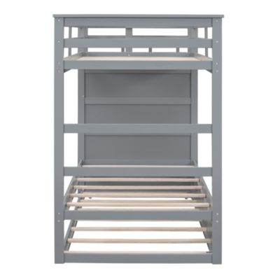 Streamdale Twin Over Twin Bunk Bed With Trundle And Staircase, White