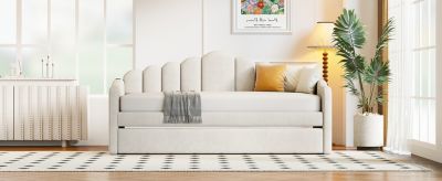 Velvet Twin Daybed with Trundle & USB