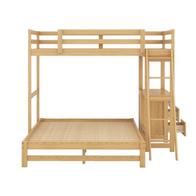 Streamdale Twin Over Full Bunk Bed With Built-In Desk And Three Drawers