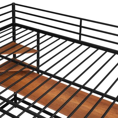 Streamdale Full Metal Loft Bed With Desk And Shelves