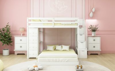 Streamdale Versatile Bunk Bed with Storage and Shelves