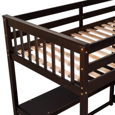 Streamdale Twin Size Loft Bed With Storage Shelves And Under-Bed Desk