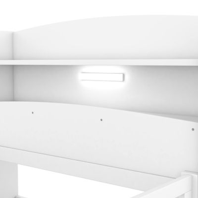 Streamdale Twin Platform Bed with Headboard Storage and LED Lights