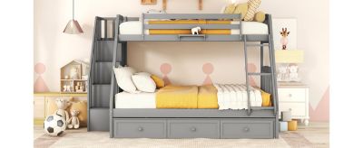 Streamdale Twin-Over-Full Bunk Bed With Drawers, Ladder And Storage Staircase