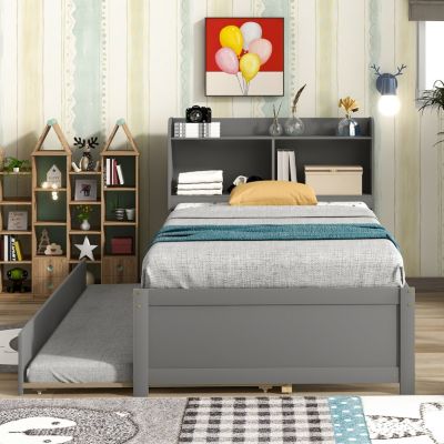 Streamdale Twin Bed With Trundle, Bookcase