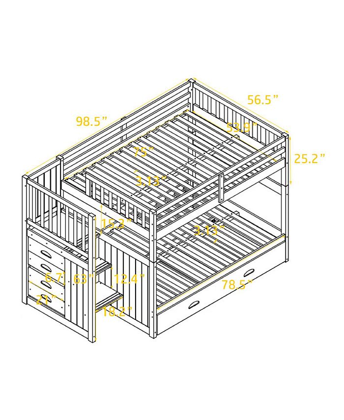 Simplie Fun Full Over Full Bunk Bed With Twin Size Trundle - Macy's