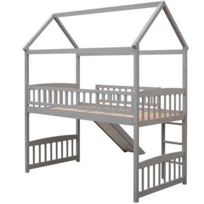 Streamdale Twin Loft Bed With Slide, House Bed With Slide