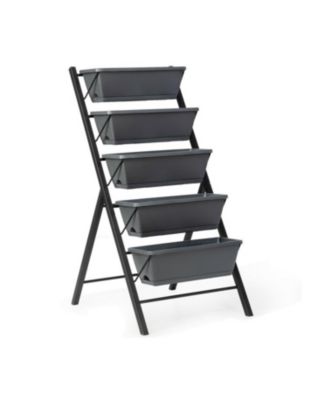 5-Tier Raised Garden Bed with Water Drainage for Flowers Vegetables