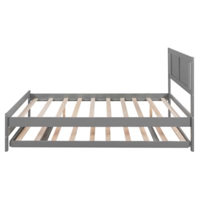 Streamdale Full Size Platform Bed With Adjustable Trundle