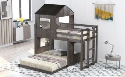 Streamdale Twin Over Full Playhouse Loft Bunk Bed
