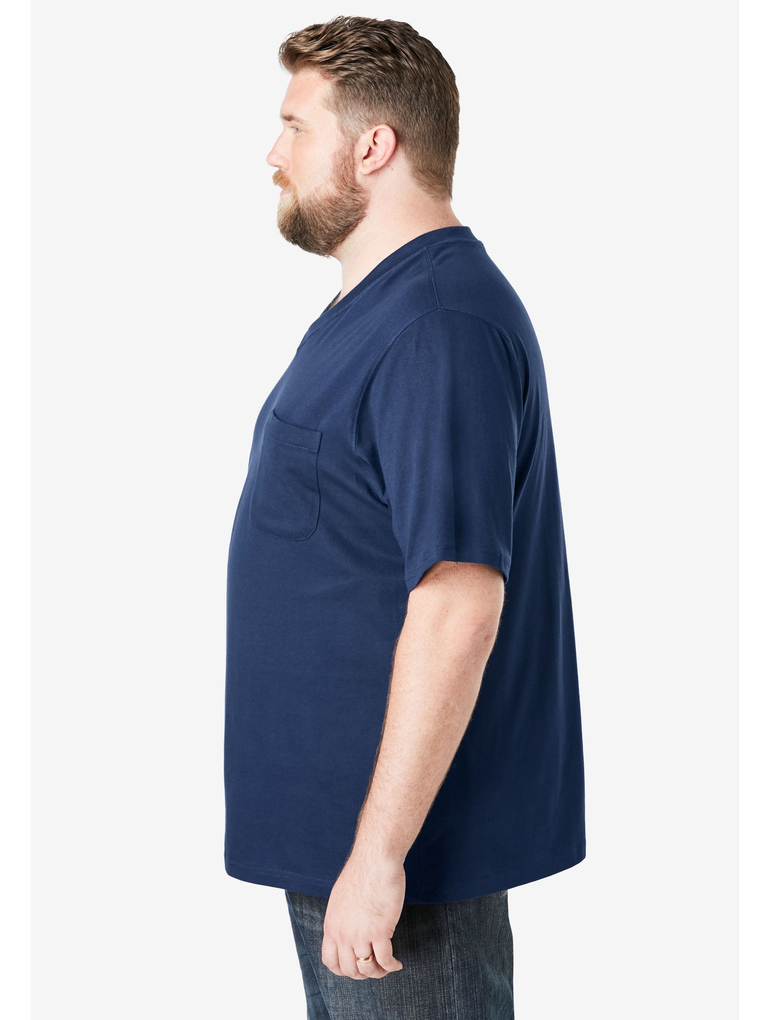 Men's by KingSize Heavyweight Pocket V-Neck Tee