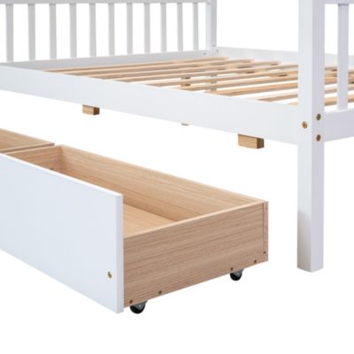 Streamdale Full Size Wooden House Bed With Drawers