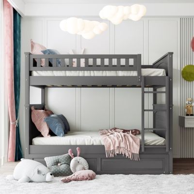 Streamdale Gold Full-Over-Full Bunk Bed with Twin Trundle