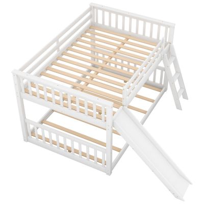 Streamdale Full Over Full Bunk Bed With Convertible Slide And Ladder