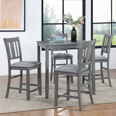 Elegant 5-Piece Solid Wood Counter Height Dining Table and Chair Set