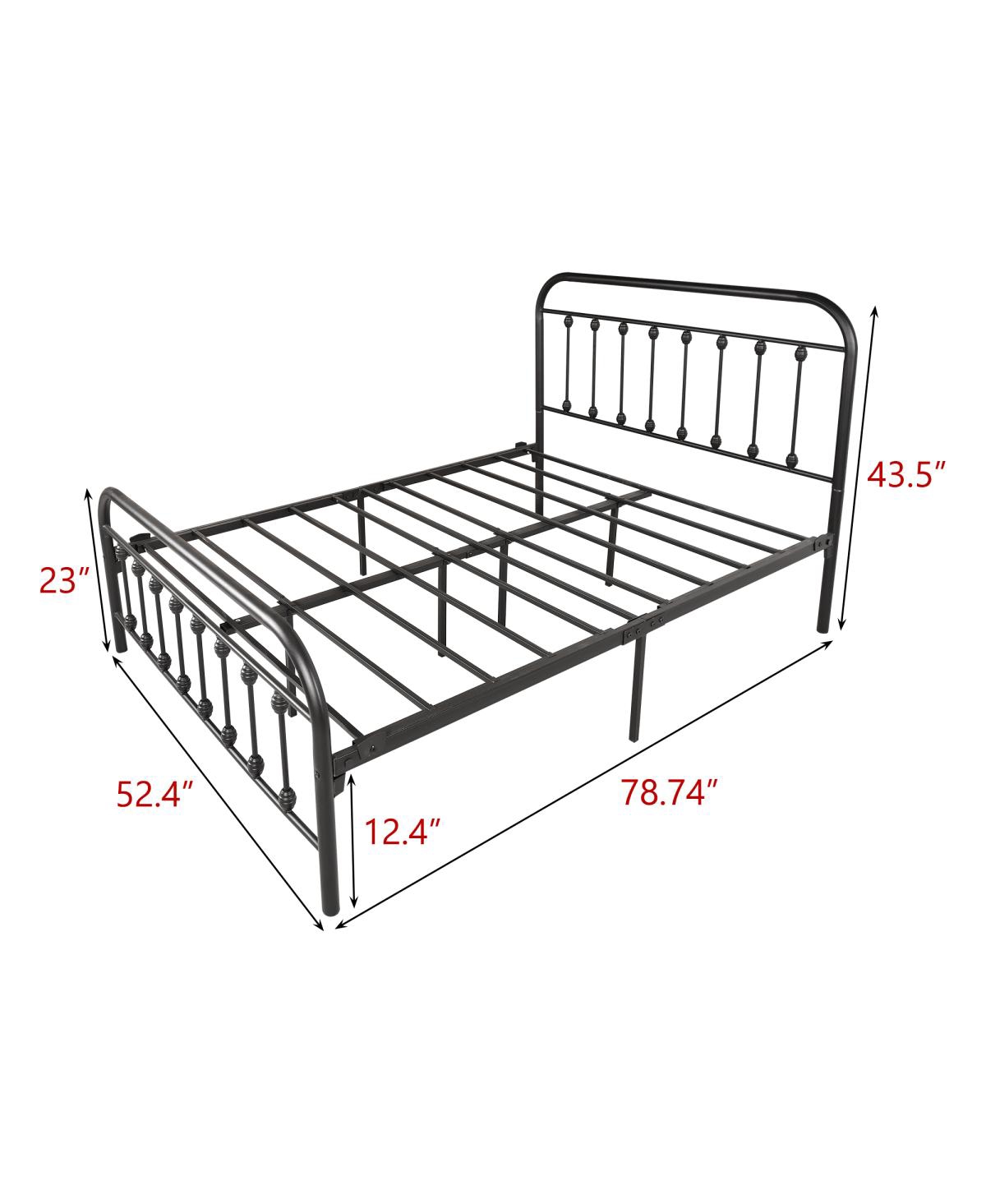 Streamdale Furniture Full Metal Platform Bed Frame With Headboard Strong Slat Support No Box Spring Needed