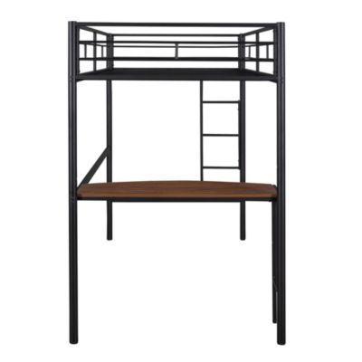 Streamdale Twin Loft Bed with Desk and Safety Rails