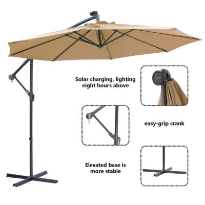 Streamdale 10 ft LED Cantilever Patio Umbrella