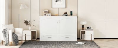 Queen Size Murphy Bed with USB Ports & Drawer