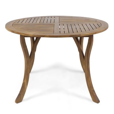Streamdale Stylish Acacia Wood Circular Patio Table with Smooth Leg Design