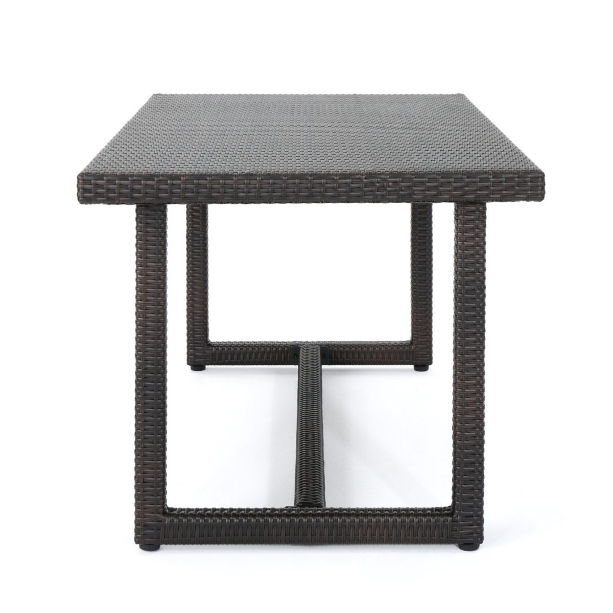 Simplie Fun Durable All-Weather Rattan Dining Table for Outdoor Spaces