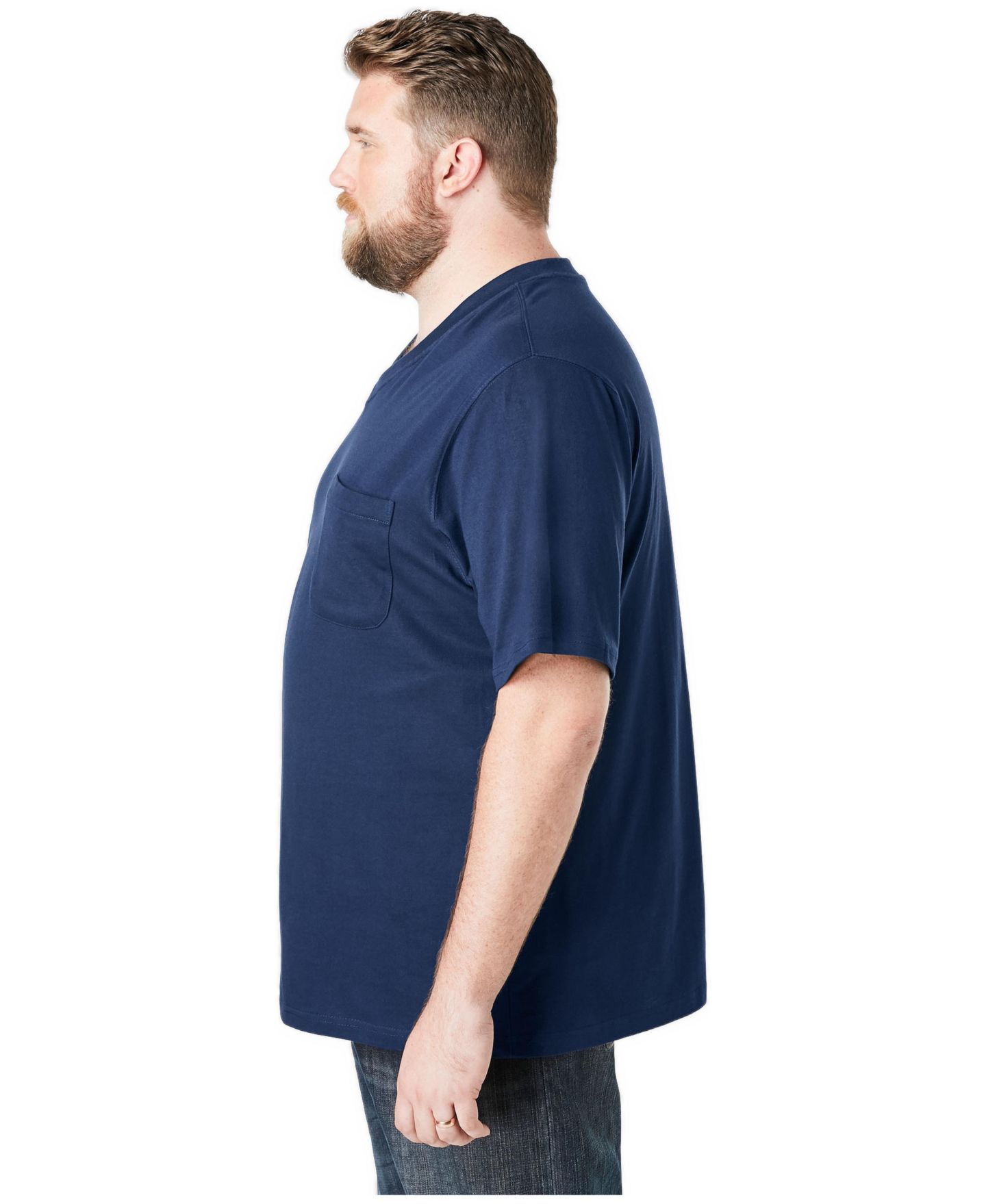 Мужская футболка Boulder Creek by KingSize Heavyweight Pocket V-Neck, цвет: Чёрный — фото 3