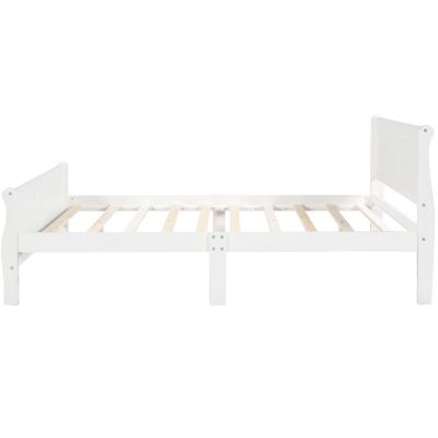 Streamdale Queen Size Wood Platform Bed With Headboard And Wooden Slat Support