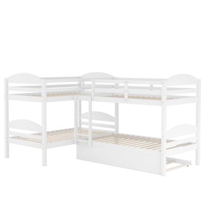 Streamdale Twin L-Shaped Bunk Bed With Trundle