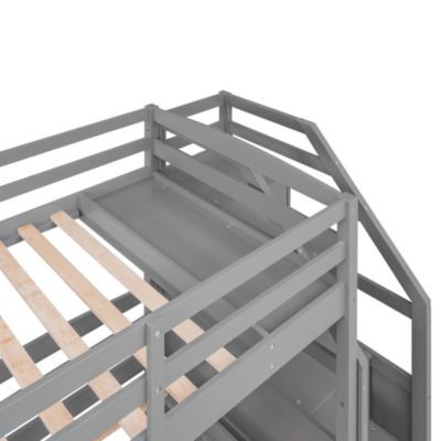 Streamdale Triple Twin Bunk Bed with Drawers & Staircase Storage