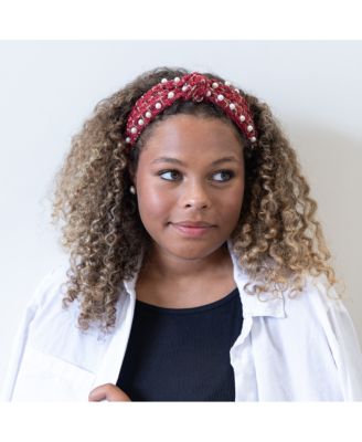 Women s It Girl Pearl Headband - Red