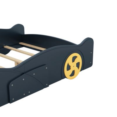 Streamdale Race Car-Shaped Platform Bed with Storage, Dark Blue