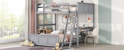 Streamdale Full Over Full Bunk Bed With Desk