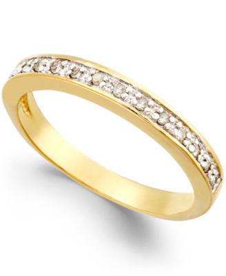 Diamond Band (1/10 ct. t.w.) in 18k Gold over Sterling Silver - Macy's