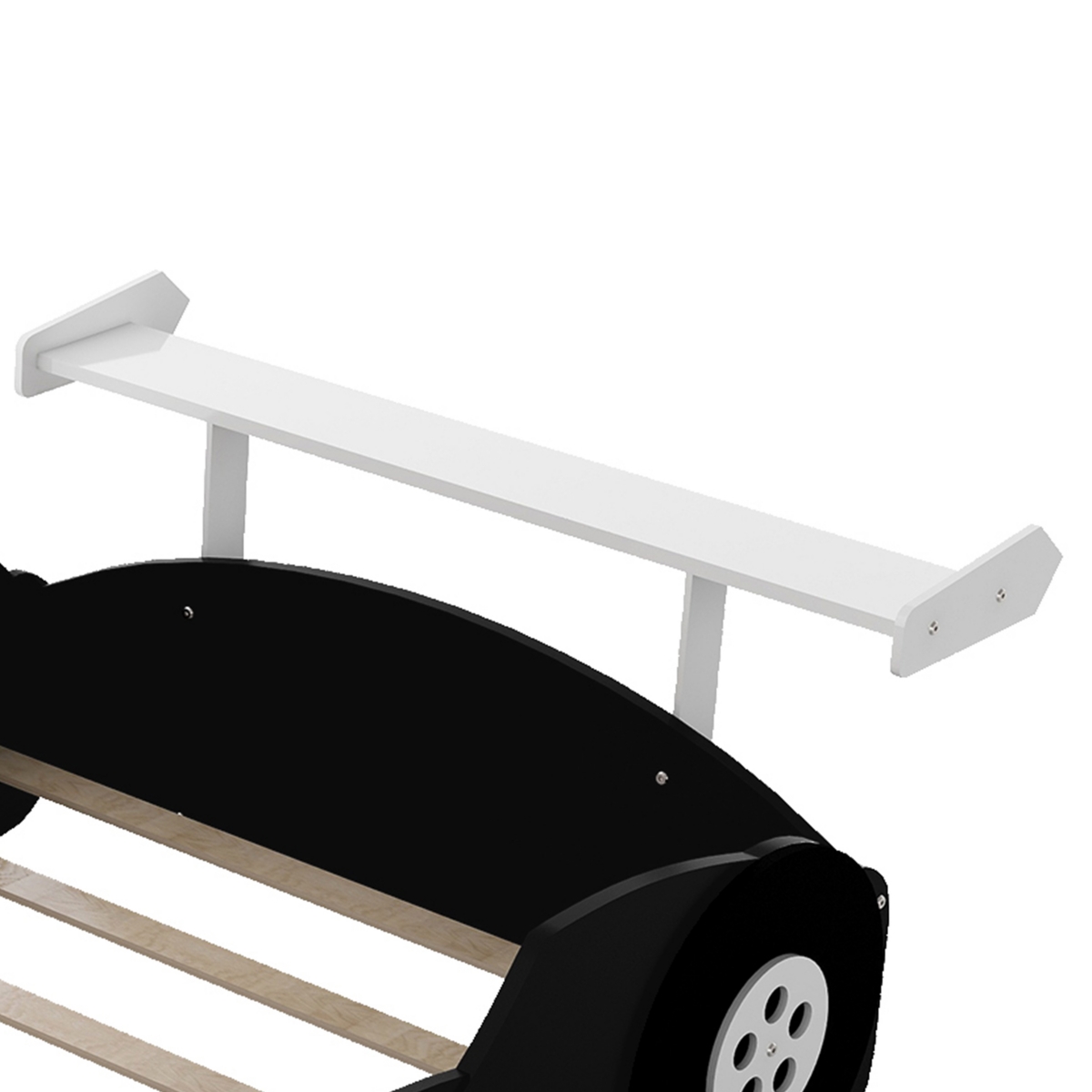Simplie Fun Full Size Race Car-Shaped Platform Bed With Wheels